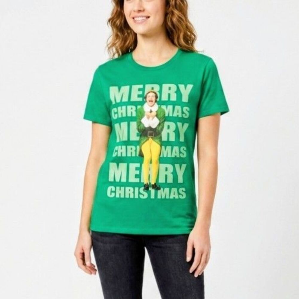 ELF CHRISTMAS MOVIE Shirt Green One Size Fits Most (Medium/Large)